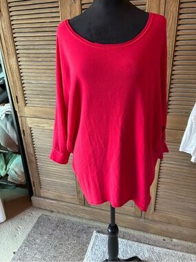 Freeloader Red Knit Top with Boatneck